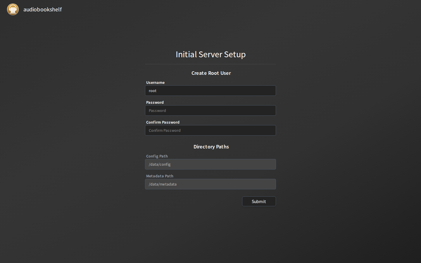 Sign-in and setup page
