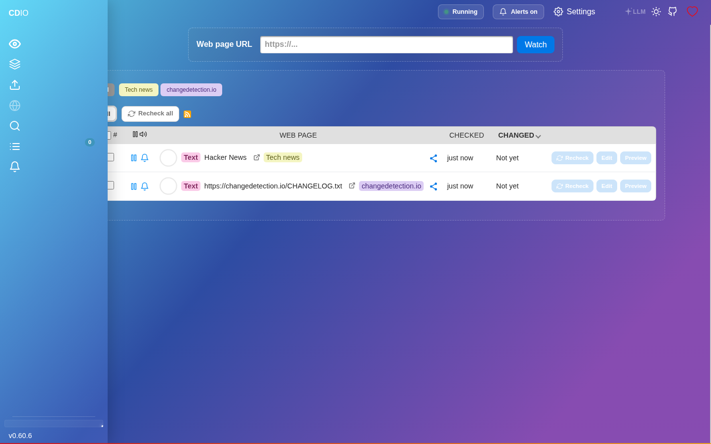 Watchlist dashboard