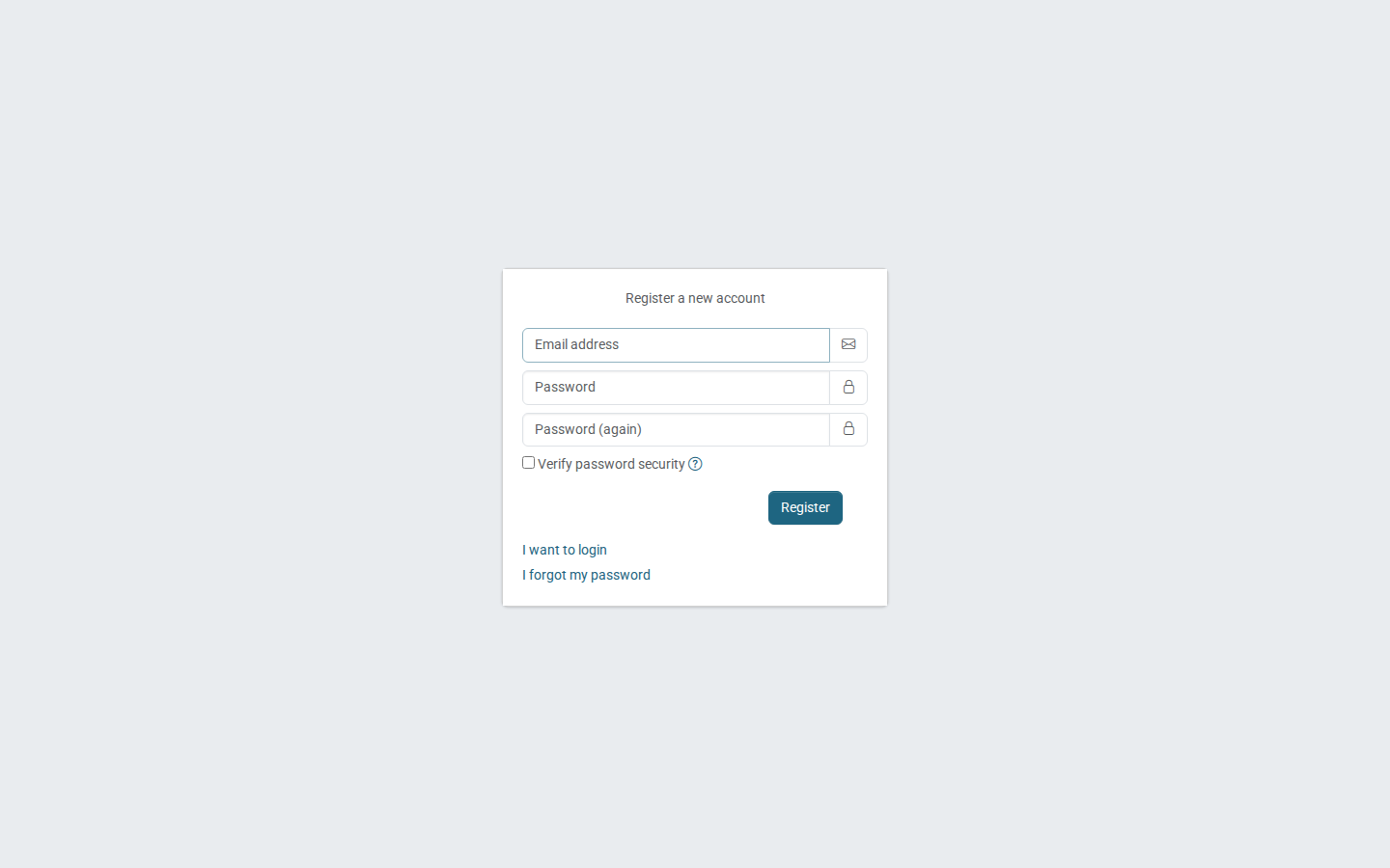 Login page