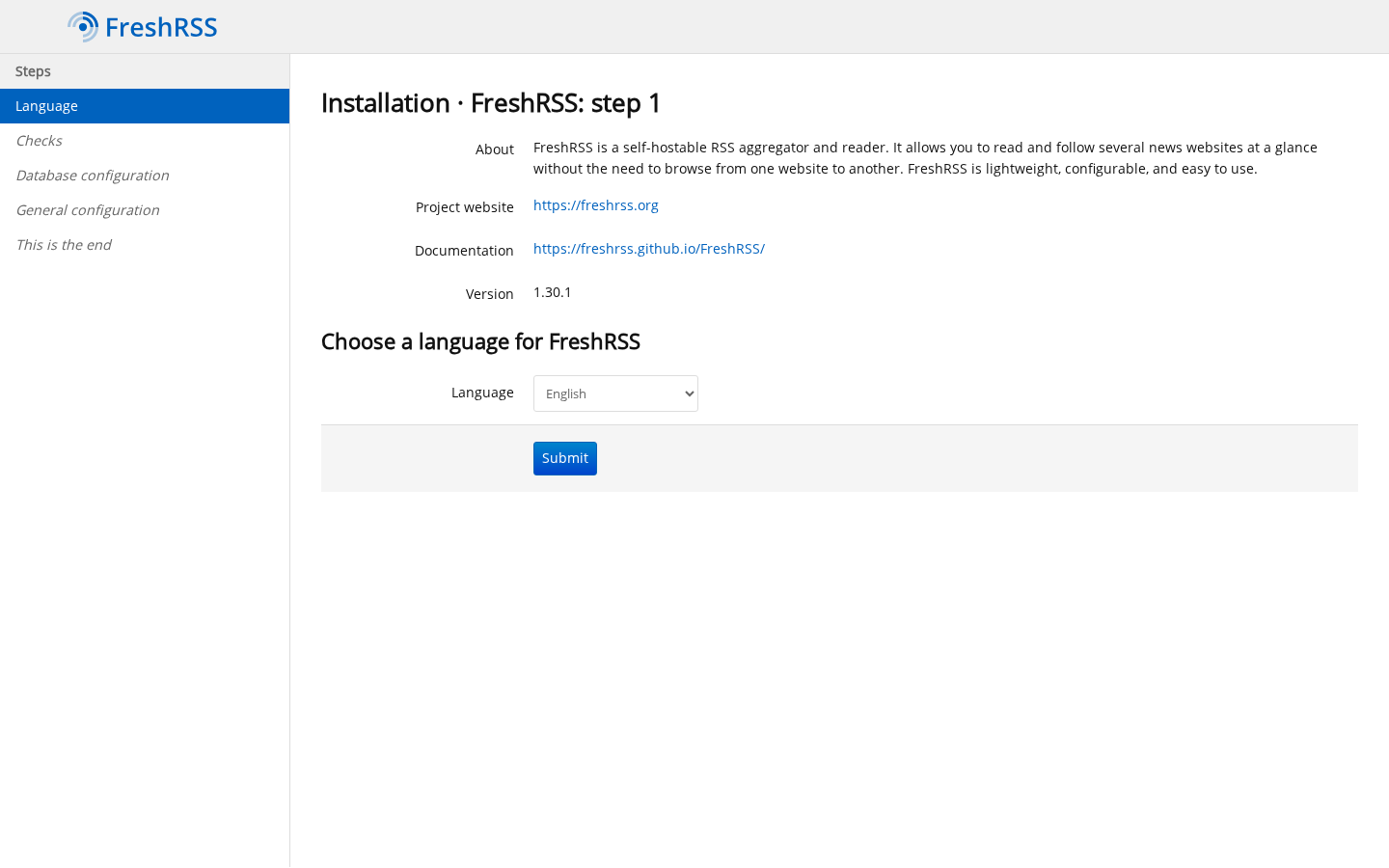 Installation wizard