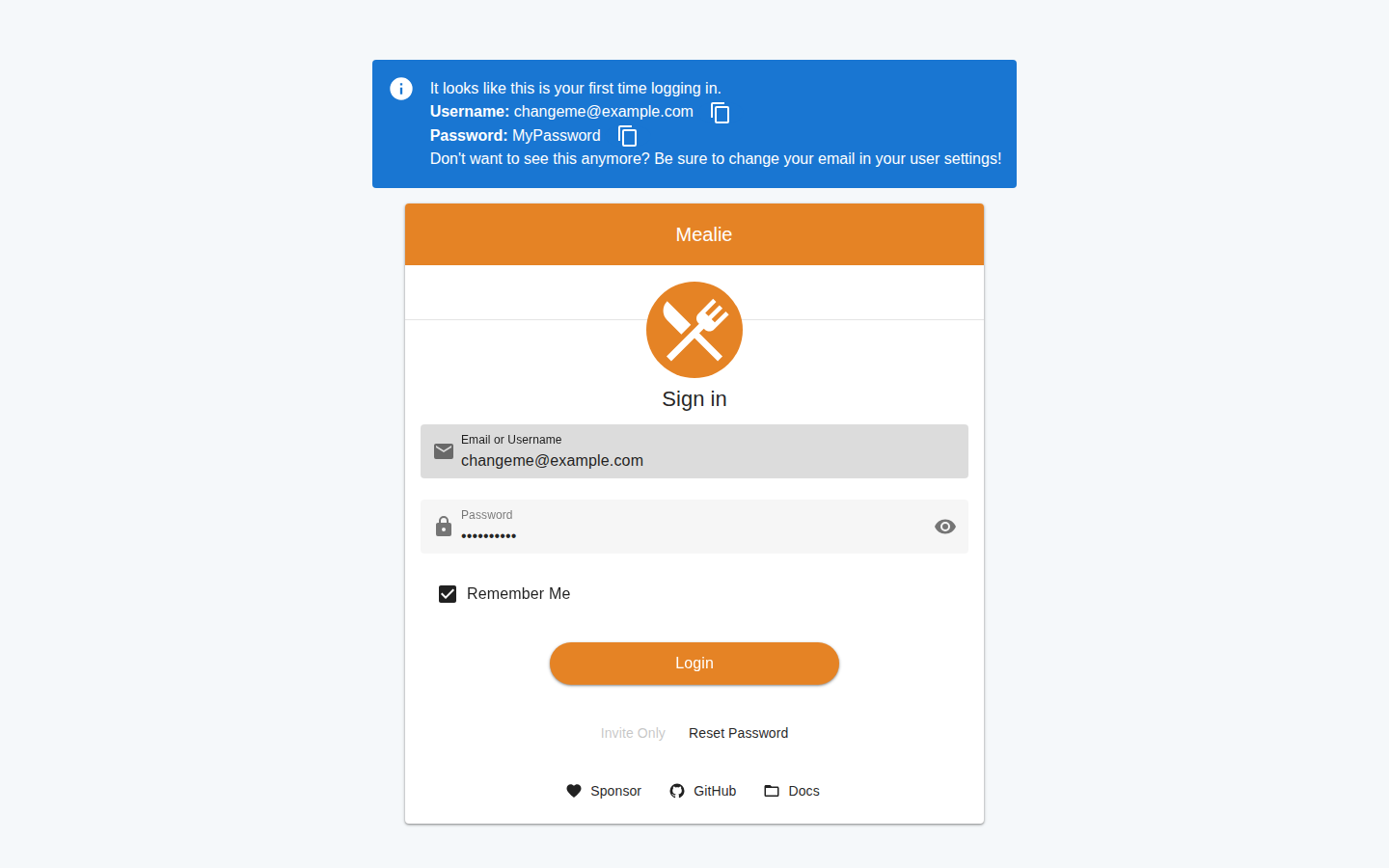 Welcome page