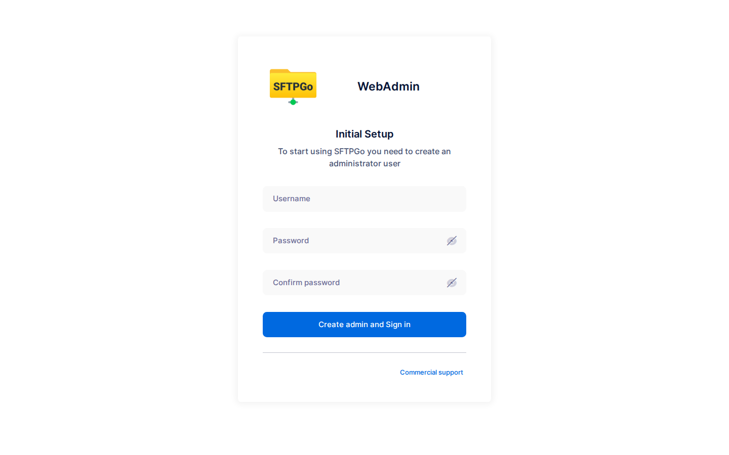 Administrator setup